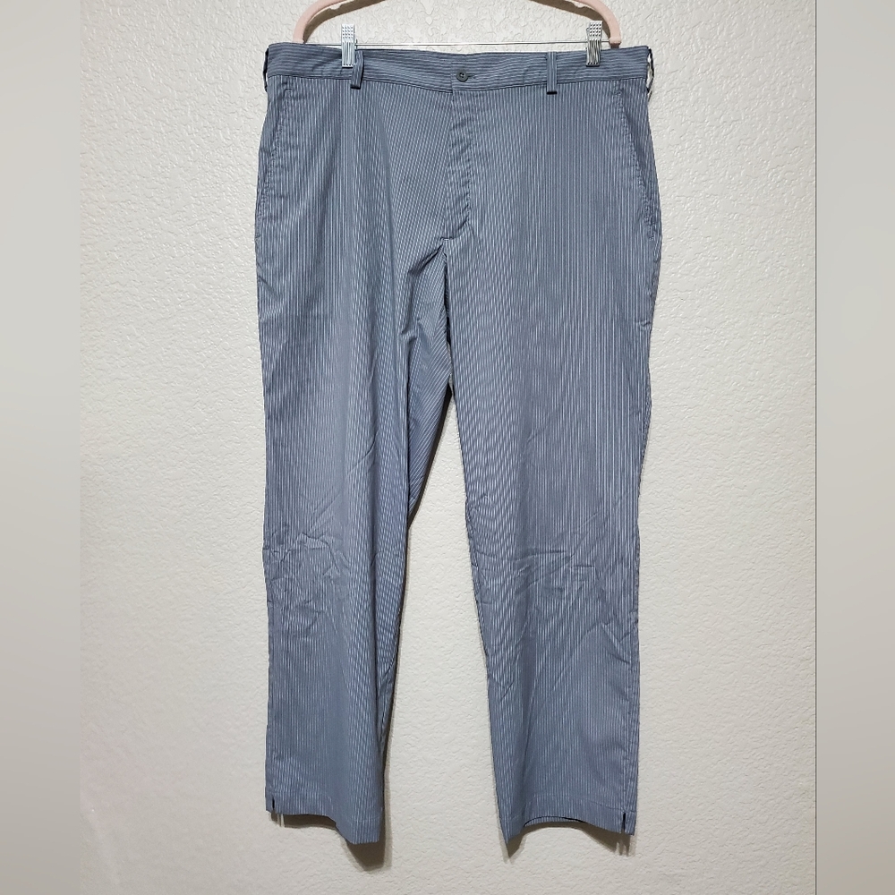 Nike Gray Dri-Fit Golf Performance Pants White Pinstripes Men's Size 38 X 30